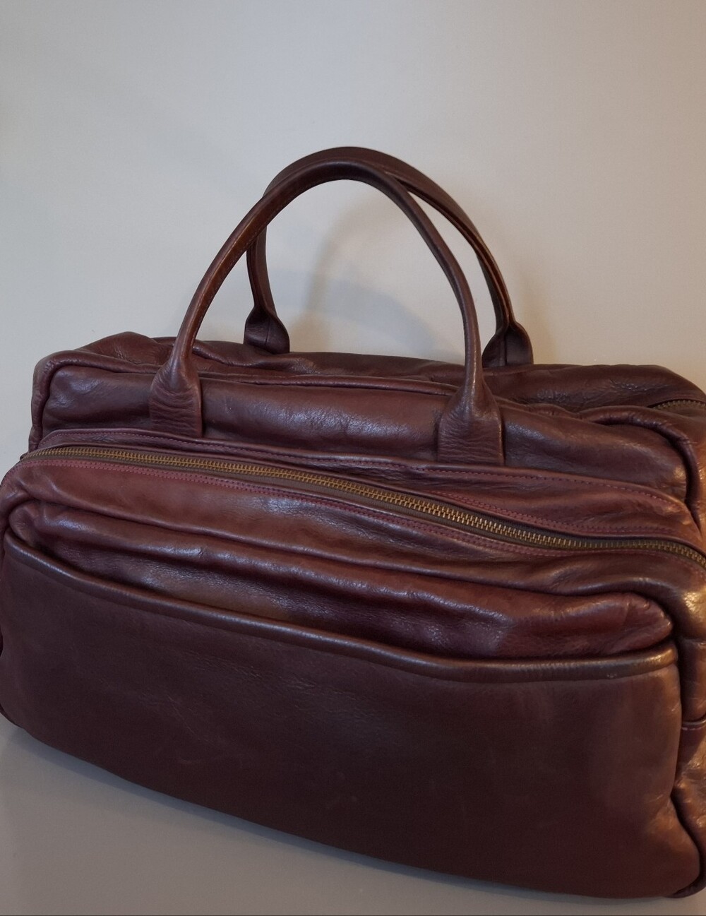 Gucci Burgundy Leather Duffel Bag